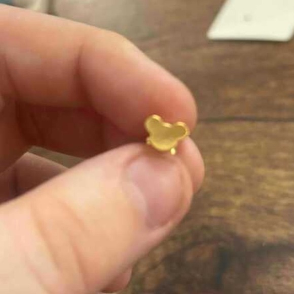 Gold Mickey Mouse Stud Earrings - Picture 2 of 3